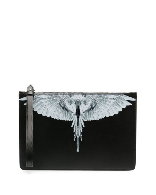 Marcelo Burlon County Of Milan Wings print leather pouch