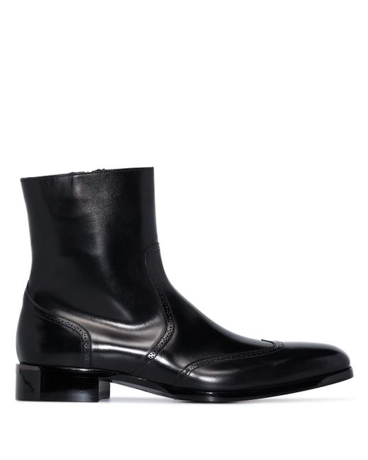 Santoni zip leather ankle boots