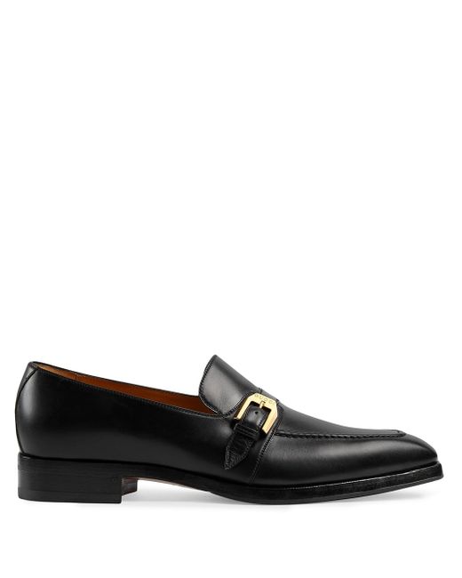 Gucci leather monk shoes