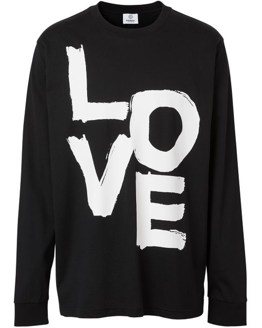 Burberry Love print long-sleeve T-shirt