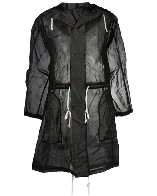 Comme Des Garcons Black semi-sheer mid-length raincoat