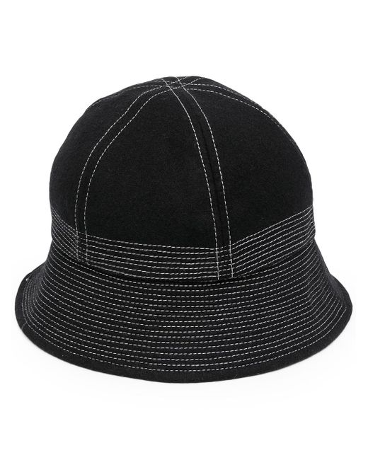 Ymc stitch detail textured bucket hat