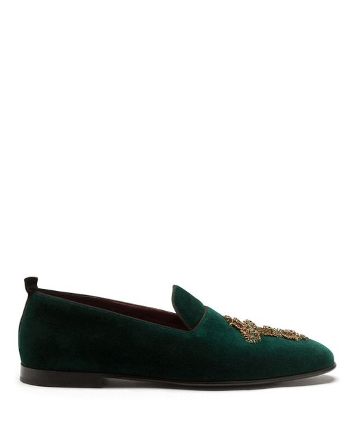 Dolce & Gabbana embellished velvet loafers