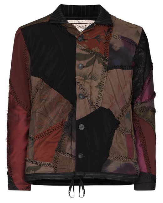 By Walid Jono silk and wool patch bomber jacket