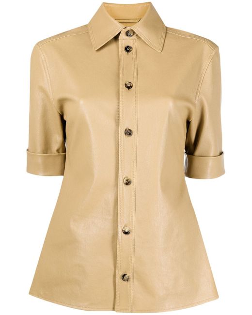 Bottega Veneta short-sleeve leather shirt
