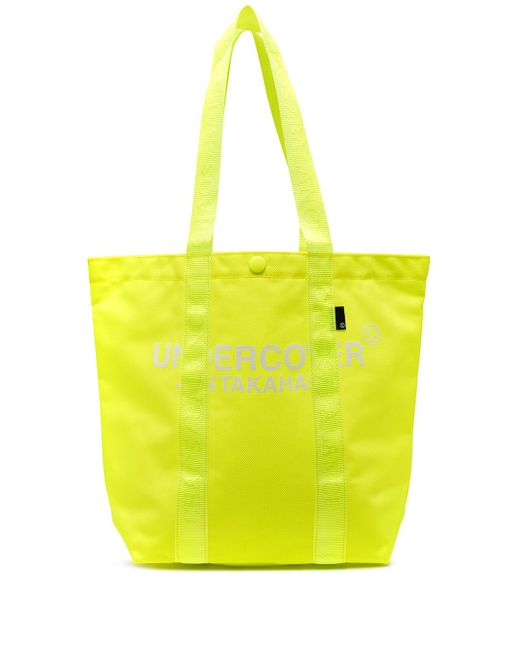 Undercover neon logo-print tote bag