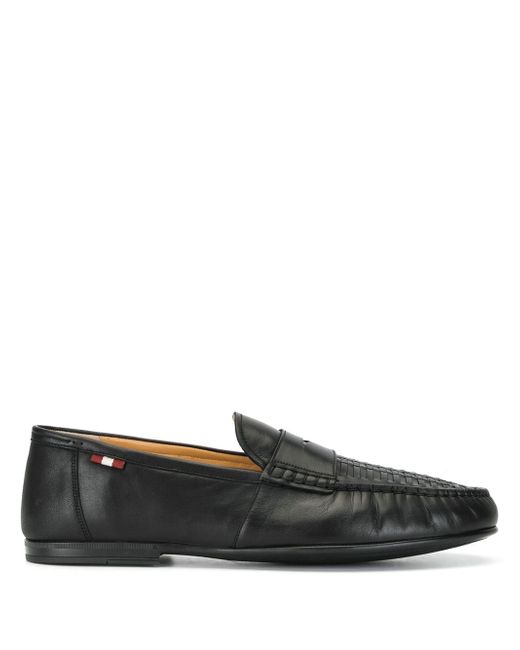 Bally woven-vamp penny loafers
