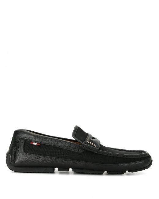 Bally leather-trimmed canvas loafers