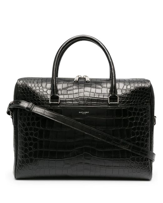 Saint Laurent crocodile-effect briefcase