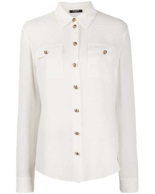 Balmain silk-georgette shirt