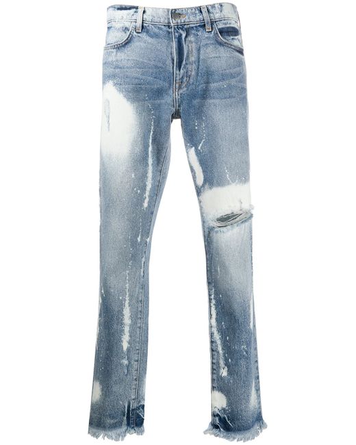 424 distressed mid-rise straight jeans