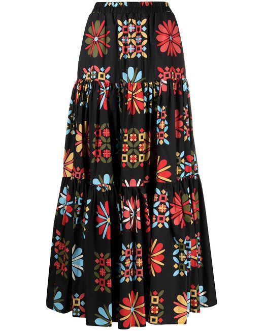 La Double J. floral panelled skirt