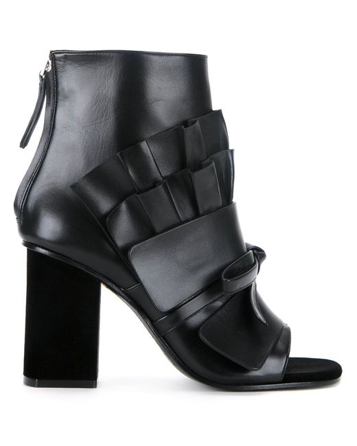Emilio Pucci pleated detail ankle boots 37 Lamb