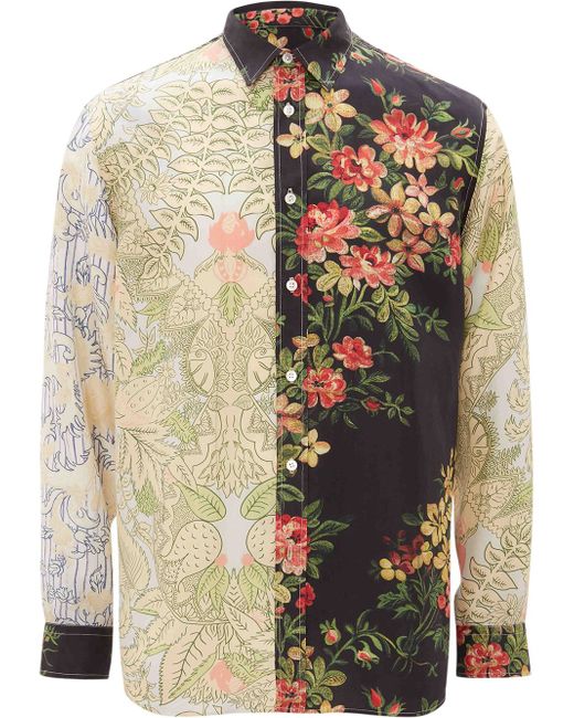 J.W.Anderson panelled floral print shirt