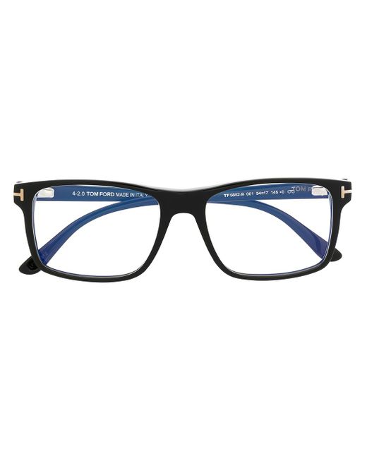 Tom Ford Magnetic blue-block rectangular glasses