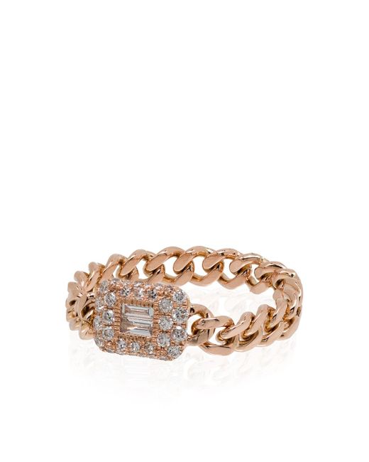 Shay 18kt rose diamond chain-link ring