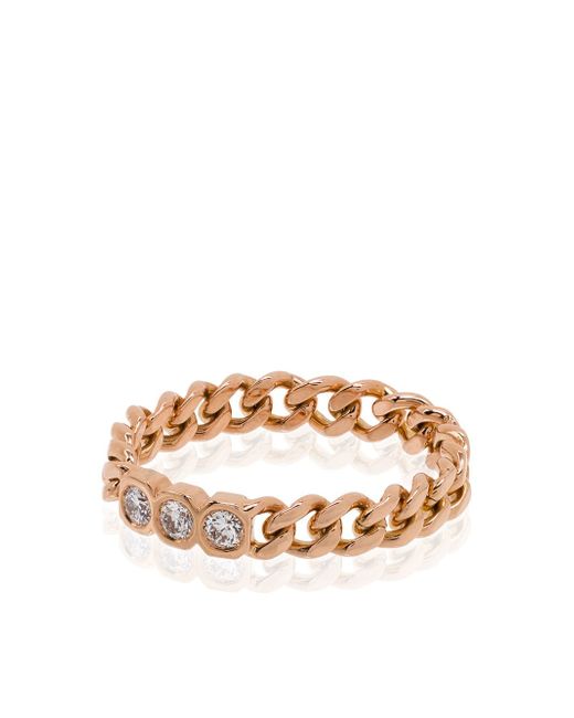 Shay 18kt rose chain-link diamond ring