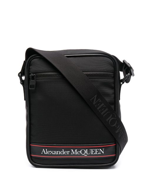 Alexander McQueen medium logo-tape messenger bag