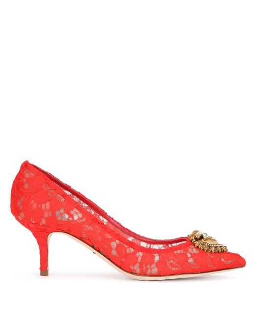 Dolce & Gabbana embellished lace pumps