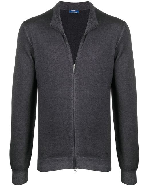 Barba virgin wool zip-front sweatshirt