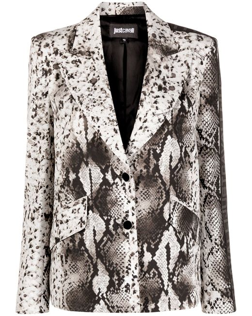Just Cavalli snakeskin-print button-front blazer