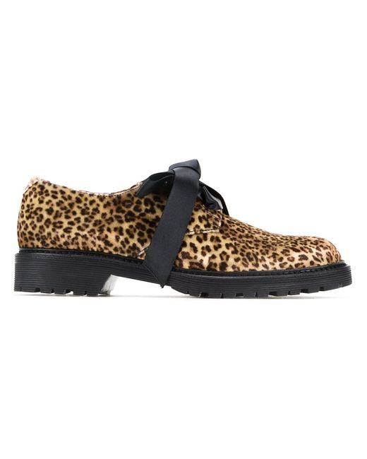 Saint Laurent leopard print lace-up shoes