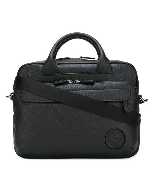 Giorgio Armani embossed logo briefcase