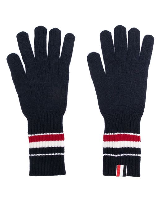 Thom Browne RWB stripe wool gloves