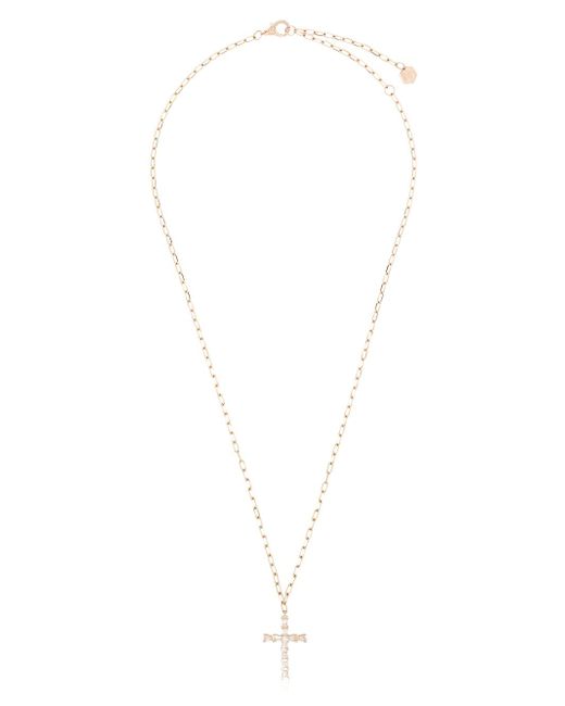 Shay 18kt rose cross diamond necklace