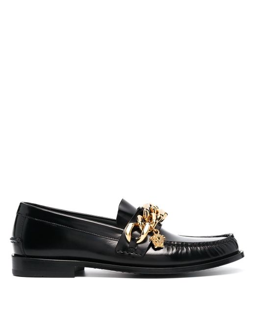 Versace oversized-chain detail loafers
