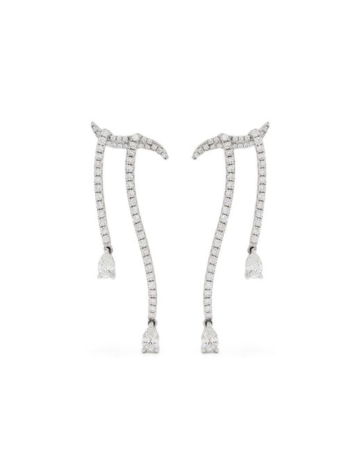 Stefere 18kt white gold diamond drop earrings