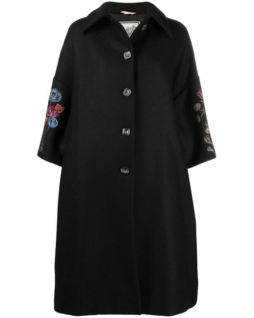 Vivetta floral-embroidery single breasted coat