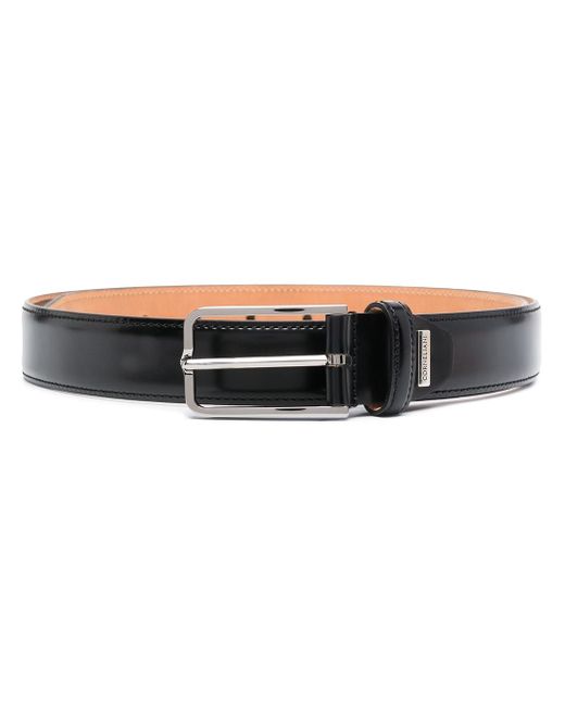 Corneliani leather rectangle buckle belt