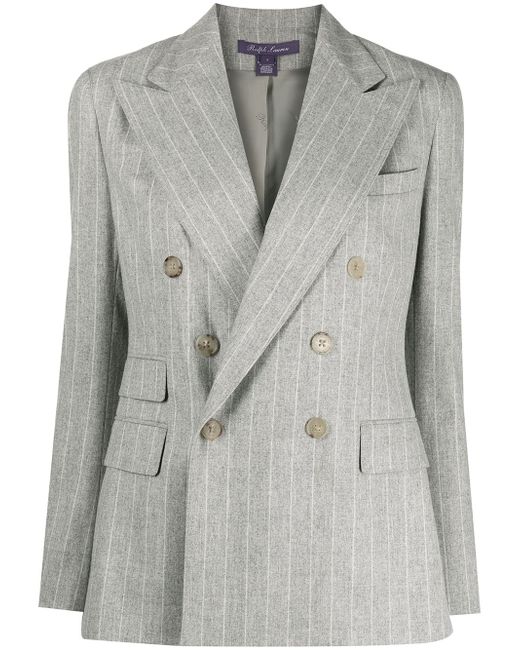 Ralph Lauren Purple Label double-breasted stripe-print blazer