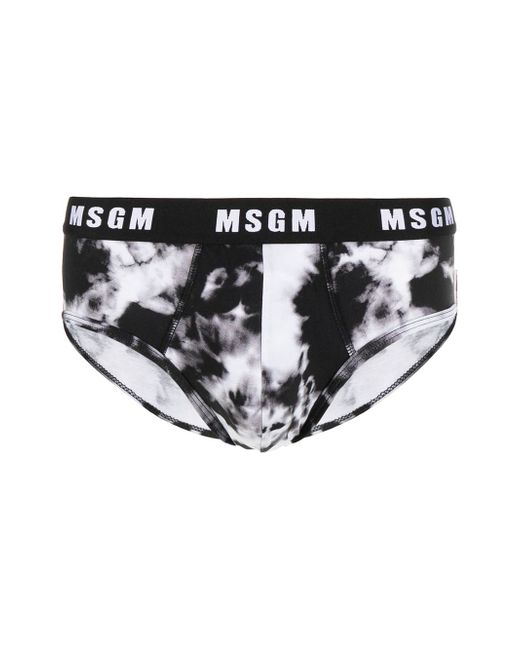 Msgm logo tie-dye briefs