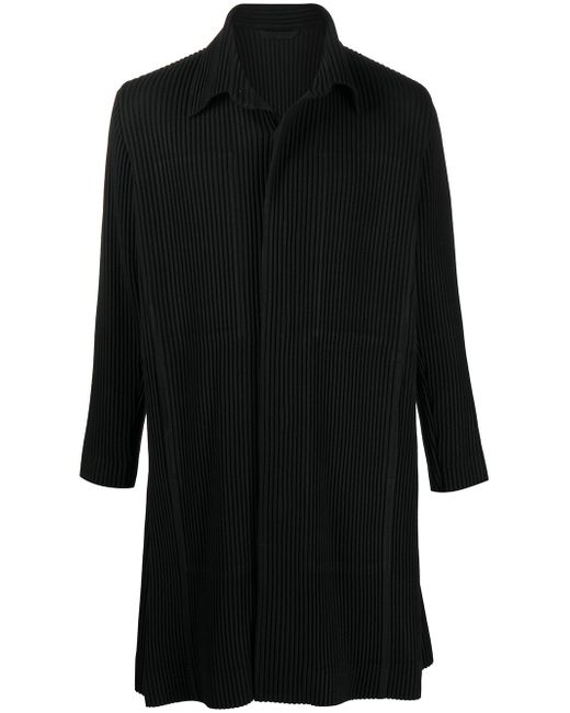 Homme Pliss Issey Miyake pleated button-up coat