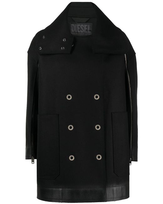 Diesel zipped-sleeve cape coat
