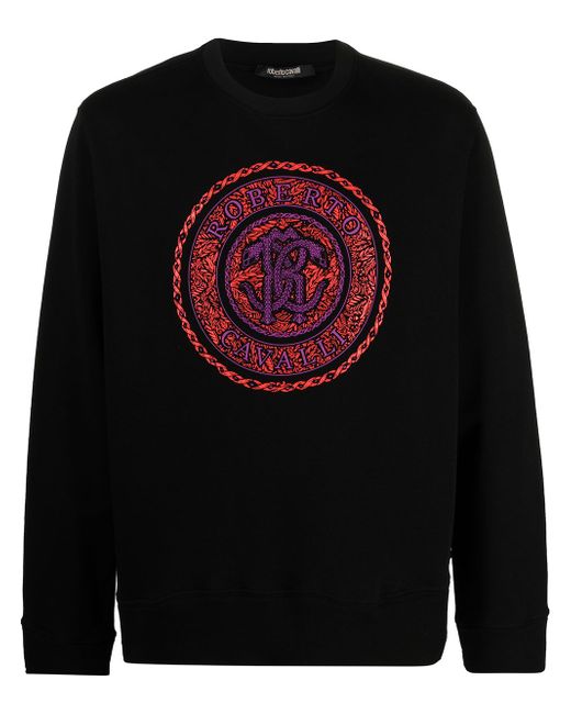 Roberto Cavalli logo medallion-print sweatshirt