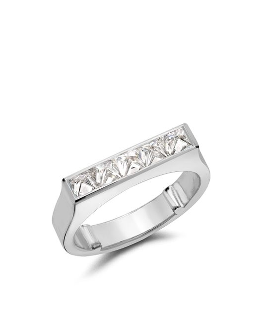Pragnell 18kt white gold RockChic flat-topped diamond ring