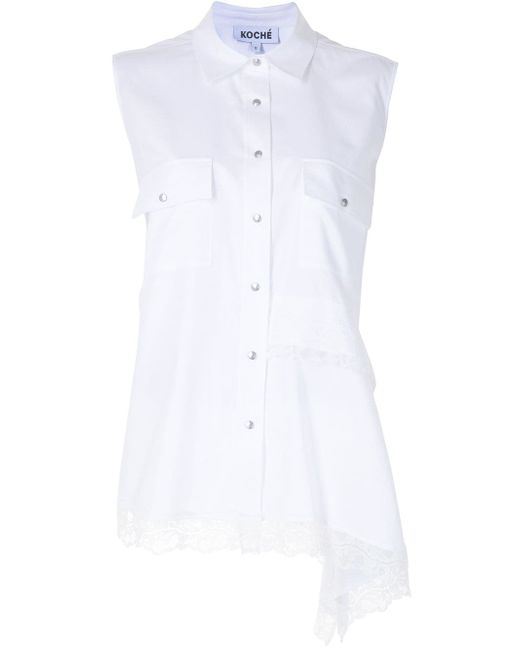 Koché asymmetrical sleeveless blouse