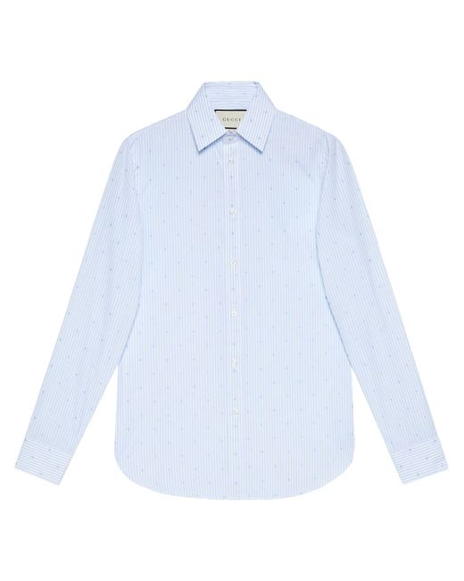 Gucci G Square stripe fil coupé cotton shirt