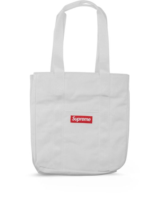 Supreme logo canvas tote bag
