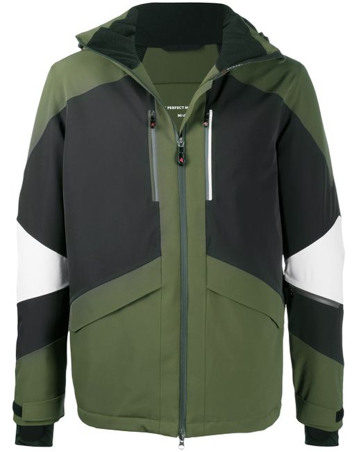 Perfect Moment colour-block panelled hooded jacket