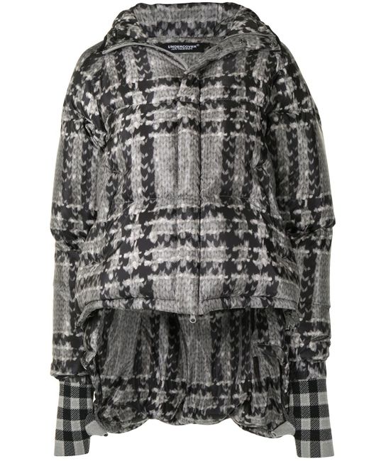 Undercover plaid-print quilted coat
