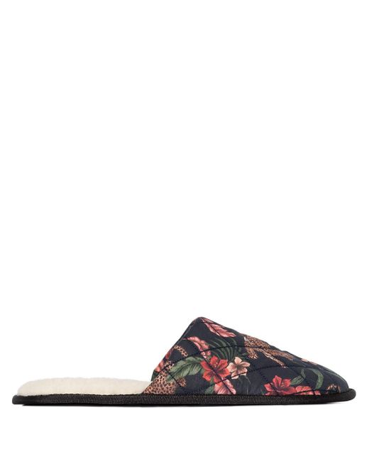 Desmond & Dempsey jungle print slippers