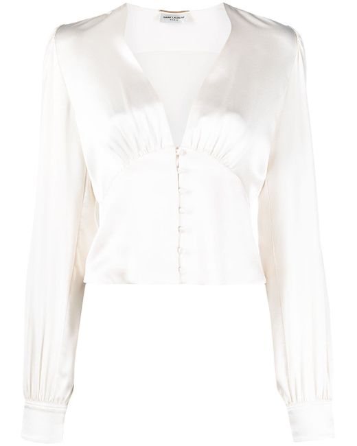 Saint Laurent V-neck silk blouse