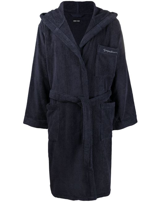 Giorgio Armani hooded cotton robe