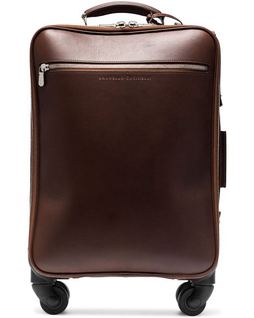 Brunello Cucinelli leather cabin suitcase