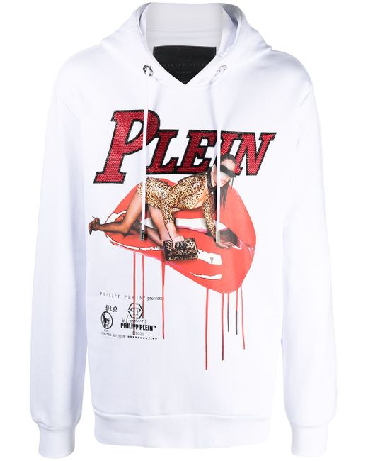 Philipp Plein graphic-print rib-trimmed hoodie