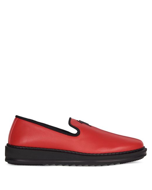 Giuseppe Zanotti Design slip-on leather slippers with logo detail